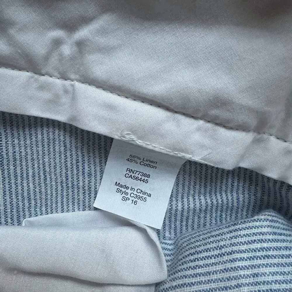 J. Crew The Sutton Chino Pinstripe Cotton Pants Summer 36x32 Preppy Vacation